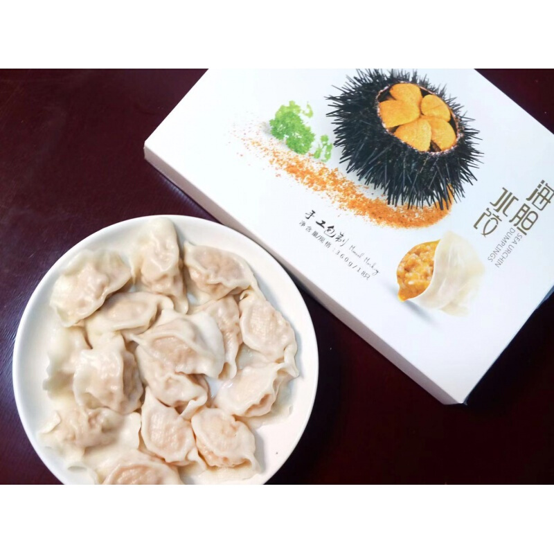 海胆水饺 360克 每盒18个 大连大洋岛海胆水饺速冻海鲜饺子 3盒*