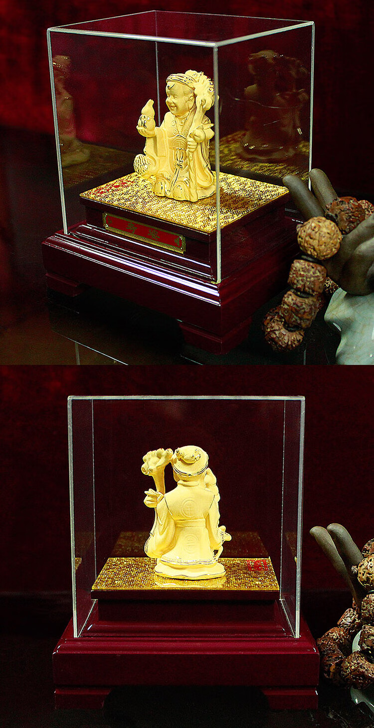 绒沙金寿星公婆摆件生日礼物爷爷奶奶长辈老人父母贺祝寿礼寿公摆件