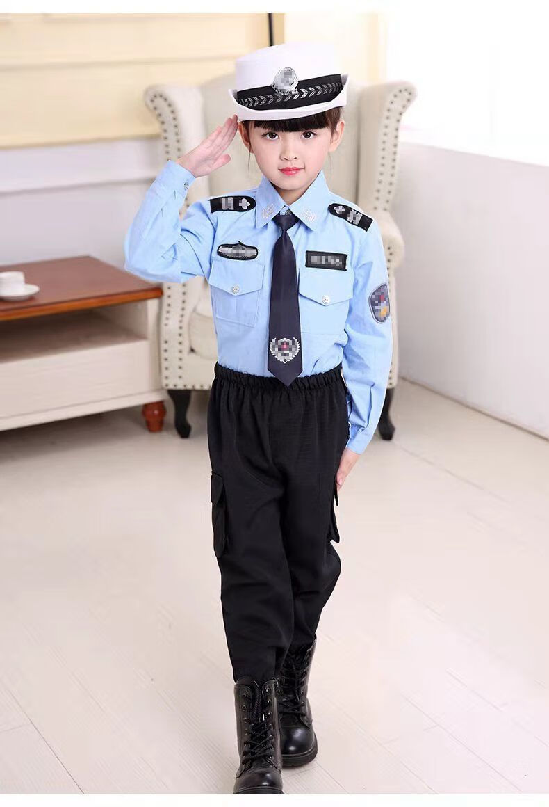 迪士尼(disney)官方同款 儿童小小交警表演服短袖六一幼儿小警察男女