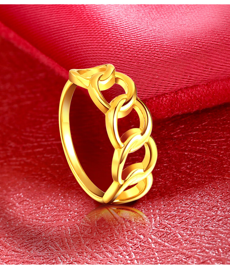 老凤祥款式5g黄金戒指女999足金女戒闭口送礼送妈妈 定价 女士8号