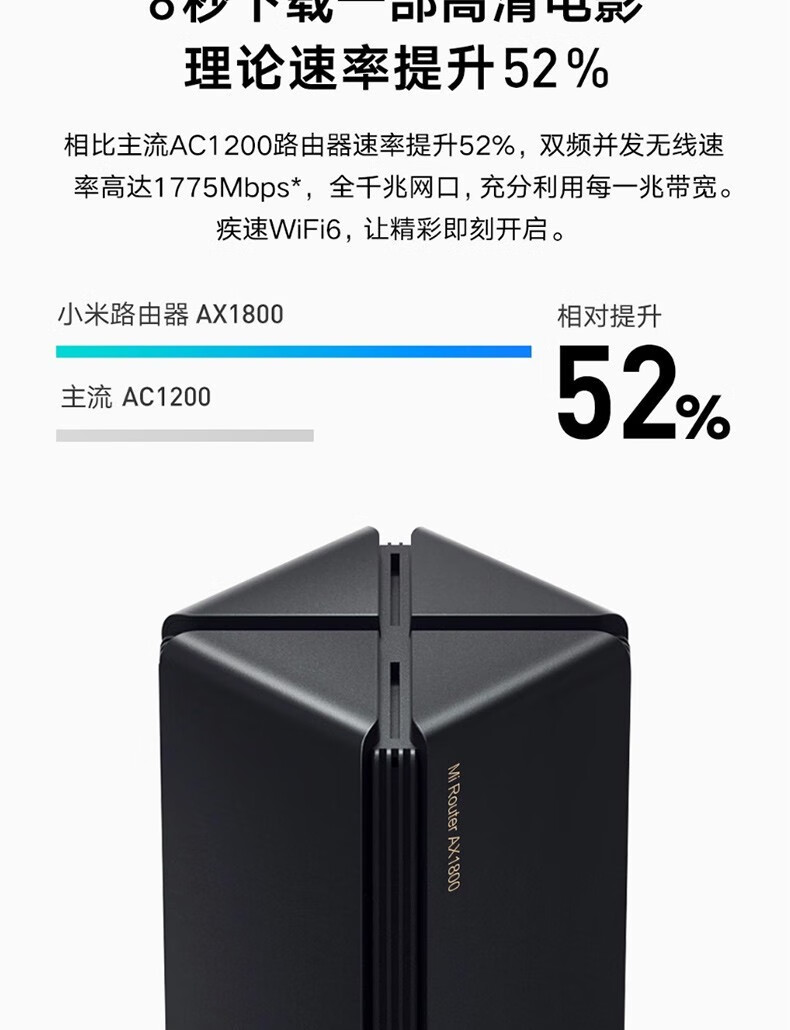 小米路由器ax18005g双频双千兆路由器家用高速路由器高通5核企业级