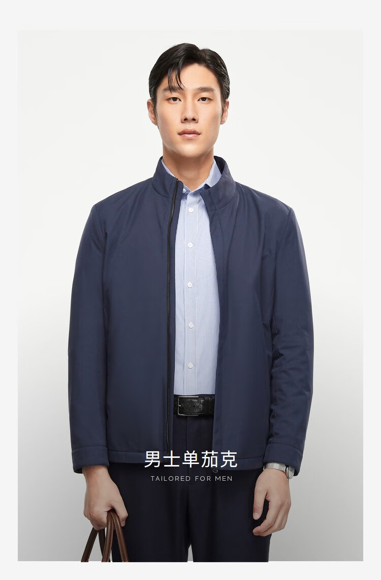 雅戈尔夹克男春秋短款商务休闲中青年茄克单夹克百搭居家藏青vjjk