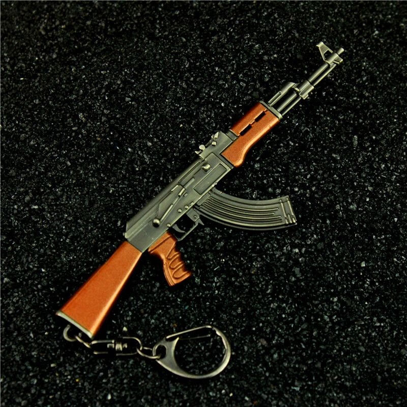 ak47钥匙扣ak47绝地吃鸡awm合金钥匙扣akm合金模型挂件12cm1059125cm