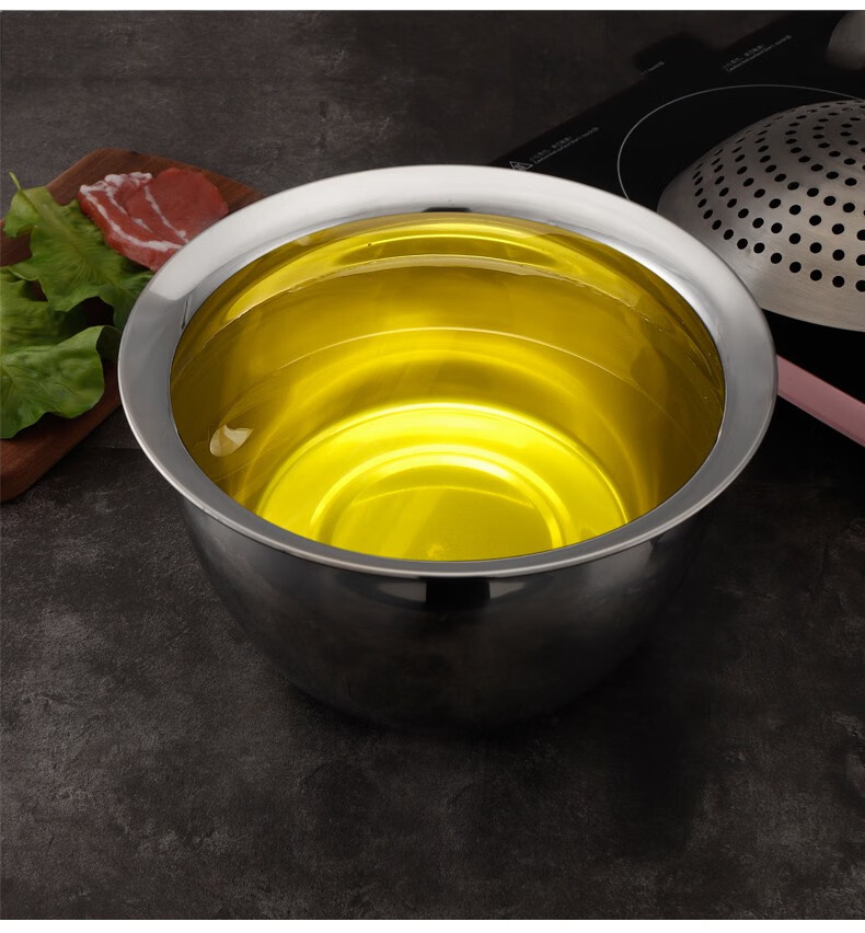 demanke304不锈钢盆带盖厨房装油盆厨师专用油缸家用猪油罐大容量油鼓