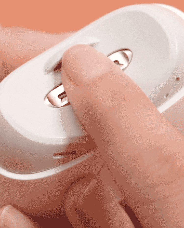 小米白婴儿老人儿童宝宝安全自动防夹肉指甲剪钳磨甲修剪器电动指甲刀