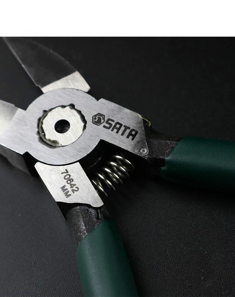 水口钳6寸塑料水口钳70642弹簧电子剪线平口剪小水口钳偏口钳子 5寸