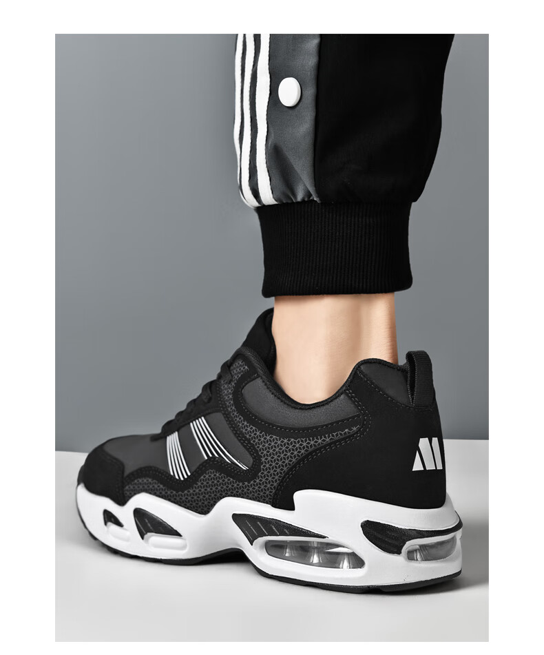 加大码宽头鞋男运动休闲鞋胖脚宽肥宽脚掌男鞋大脚加宽大头跑步鞋黑灰