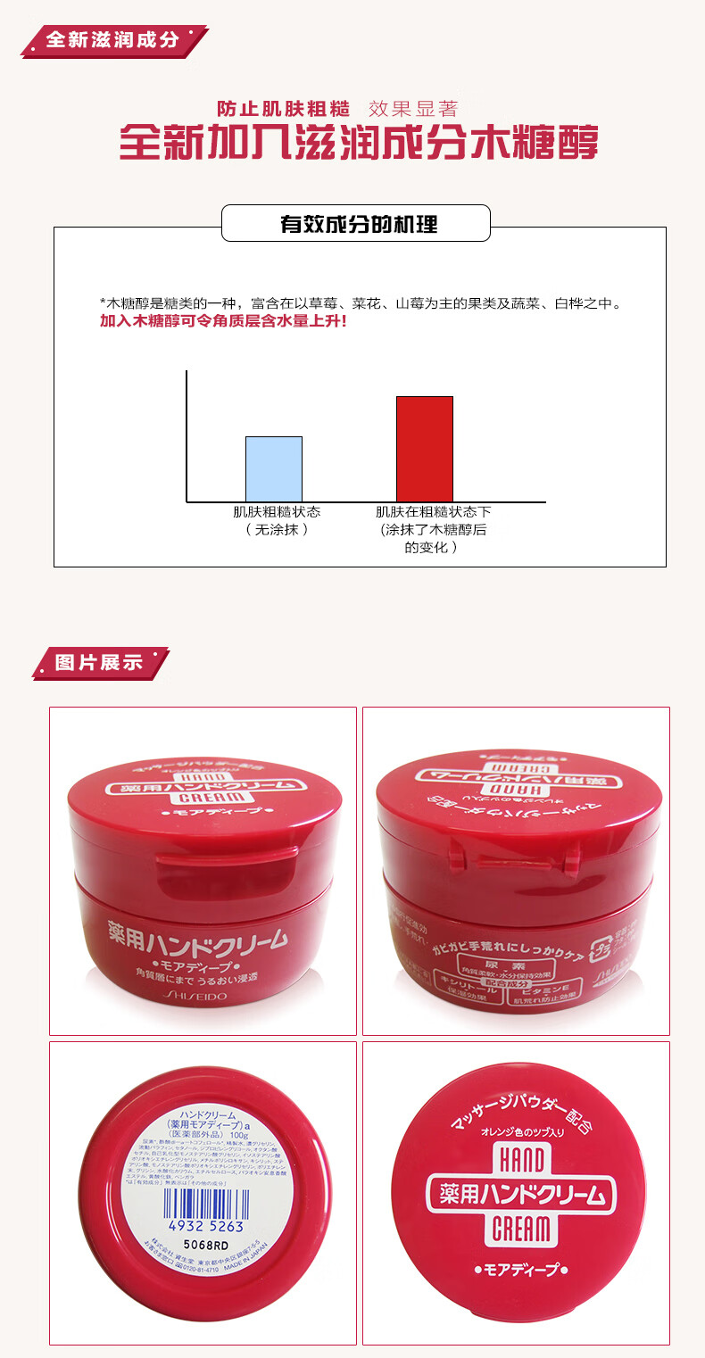 资生堂日本原装资生堂美润尿素软化角质防止粗糙护手霜护足滋养补水保湿 护手足尿素霜 支装60g