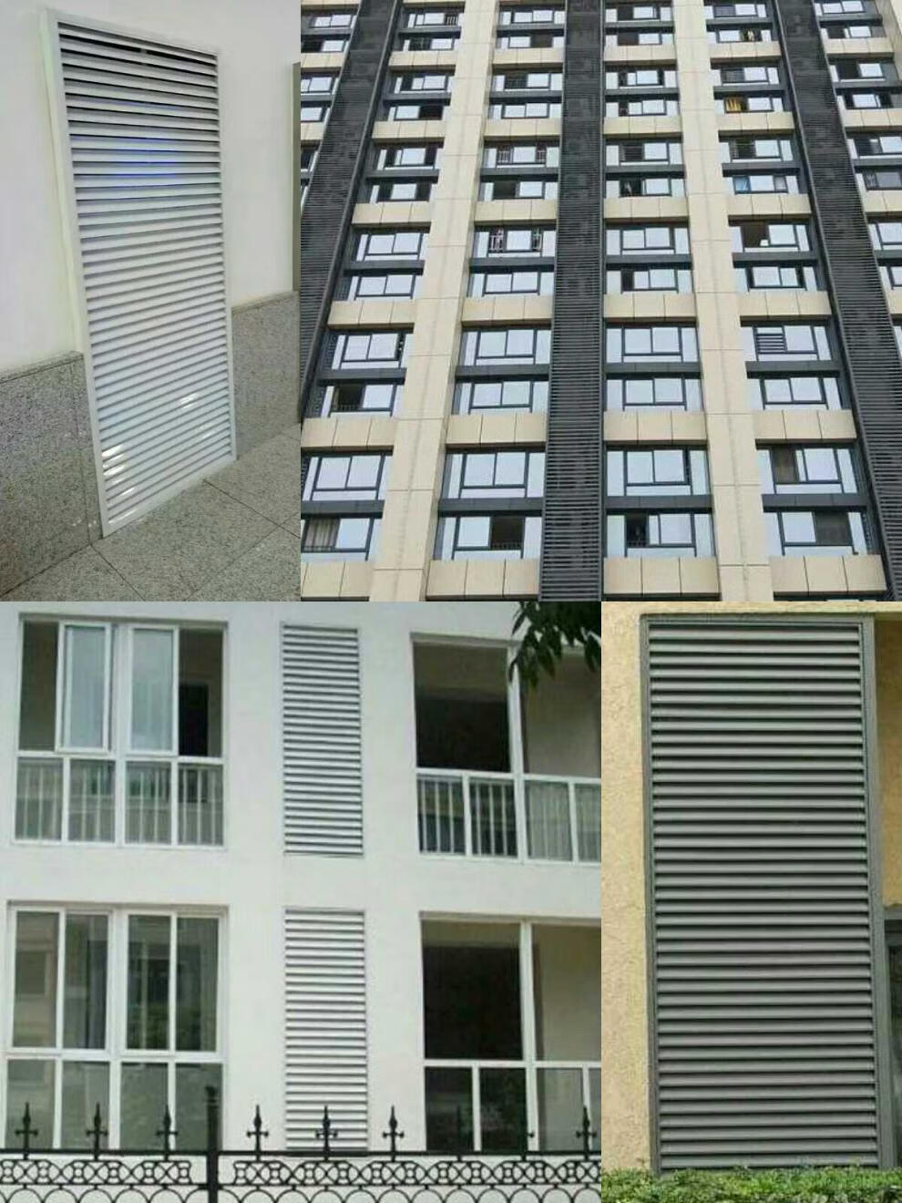 铝合金外墙防水百叶窗中央空调通风口散热气罩外墙防雨百叶窗风口 铝