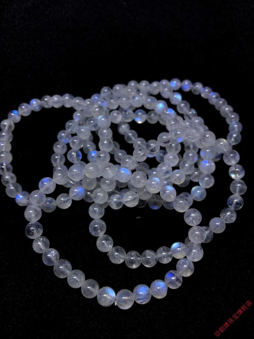 冰透蓝月光石手链蓝光月亮石手串单圈水晶饰品情侣玻璃体11mm