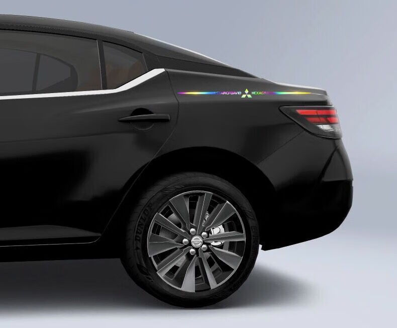 汽车贴纸七彩反光车贴遮划痕镭射个性文字创意拉花车身定制贴纸宝马6