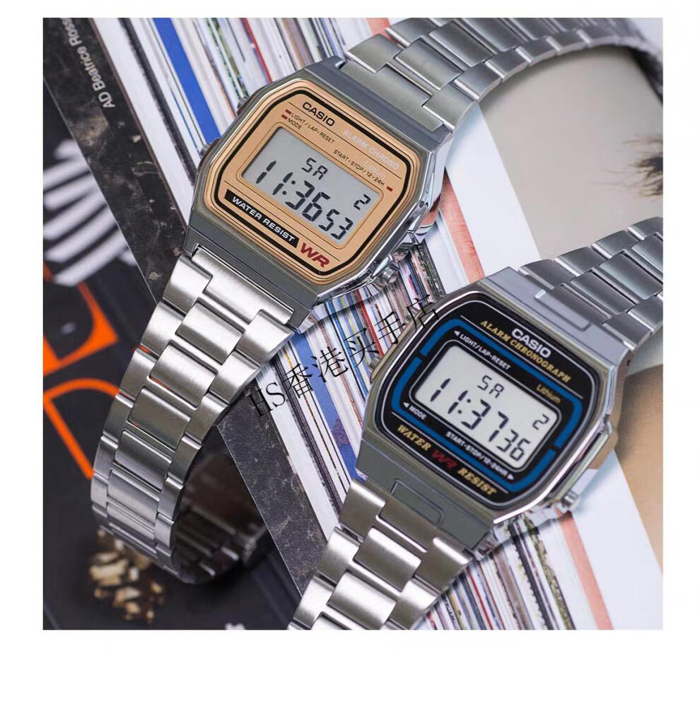陈小春同款手表卡西欧casio a158wa f-84w f91wa代购小方块电子表 la