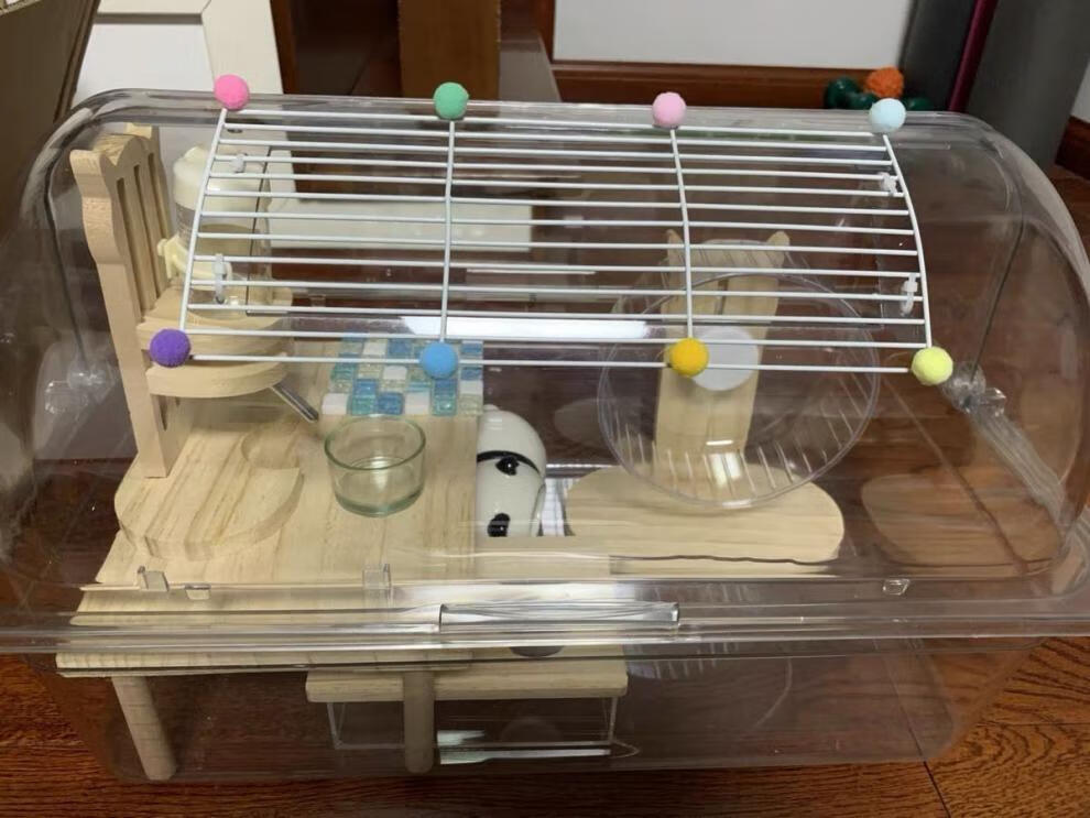 梦茜儿新品笼子仓鼠仓鼠全透明新款金丝熊侏儒笼子diy酱菜盒子仓鼠笼