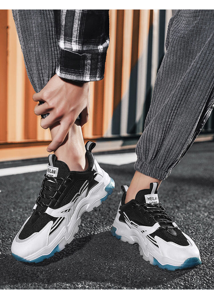 冬鞋男冬季新款潮流百搭休闲鞋男生跑步运动鞋男士防臭老爹鞋靴黑色43