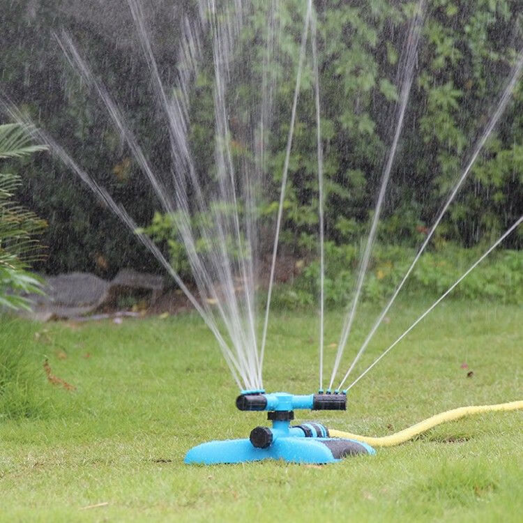 自动旋转喷头360度草坪浇水灌溉降温地插式园林洒水器三叉移动式自动