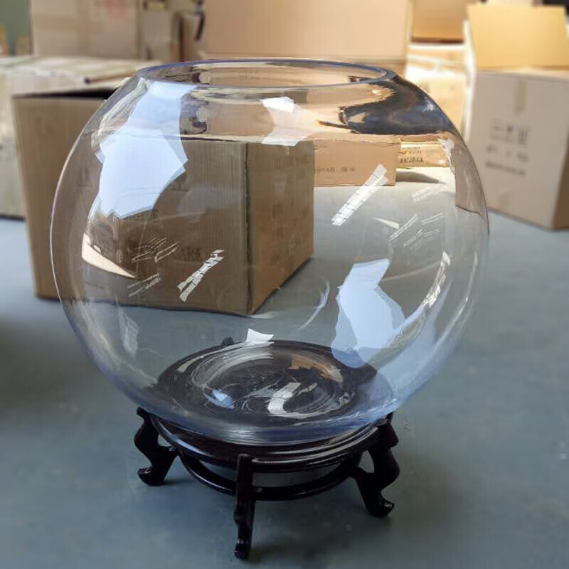 大圆球形加厚圆鱼缸圆型客厅鱼缸玻璃缸特大号加厚款直径39cm高度32cm