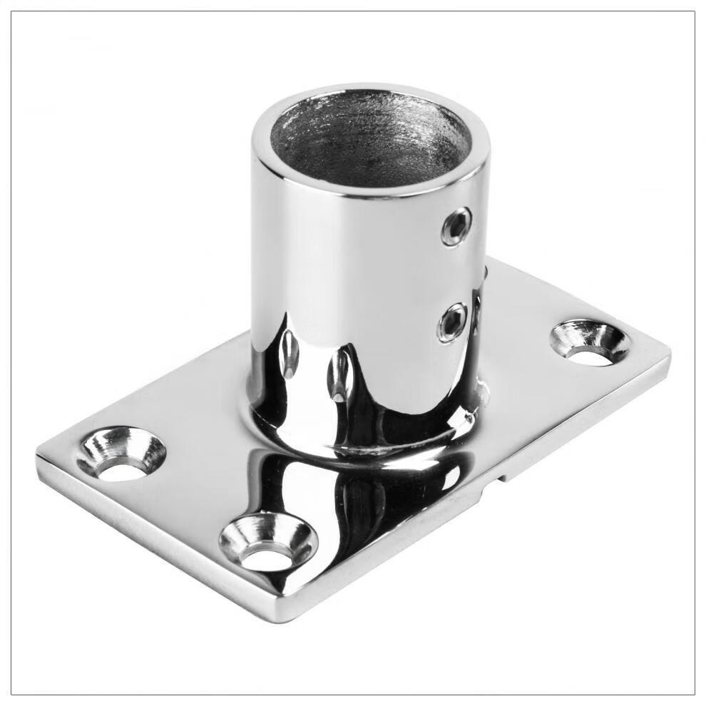 90度方管座 316不锈钢方管座 甲板栏杆扶手底座 船用五金游艇配件