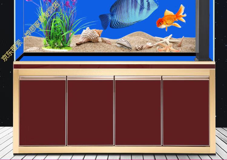 可狄kedi加厚鱼缸背景纸双面蓝色玻璃贴膜透光不透明防刮防水耐磨底部