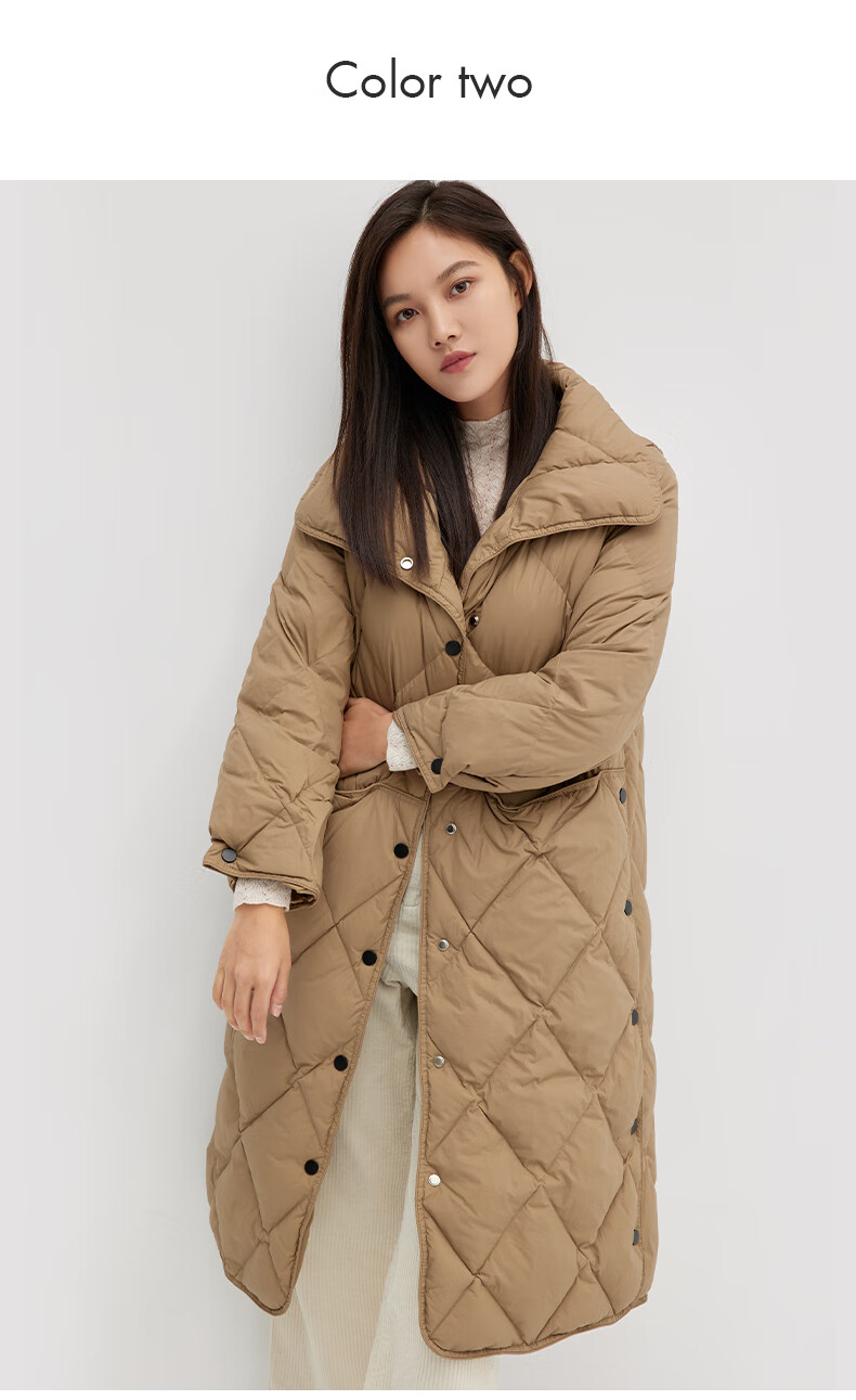 商场同款艾诺丝雅诗2021冬装新品保暖白鸭绒轻薄长款女士羽绒服