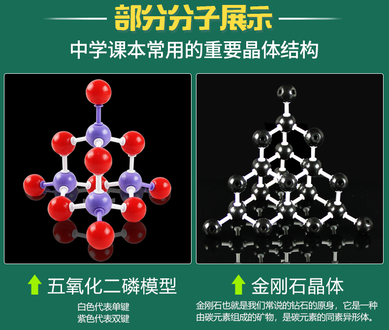 初中高中有机无机化学分子结构模型球棍比例模型晶体演示用实验器材
