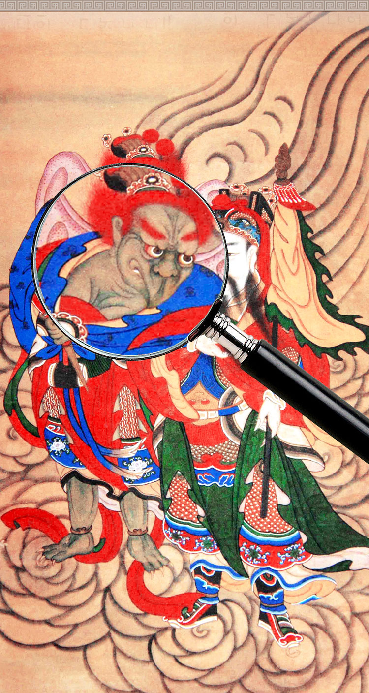 王灵官画像道教赵公明财神骑虎像四大护法元帅神像王灵官画像道场画挂