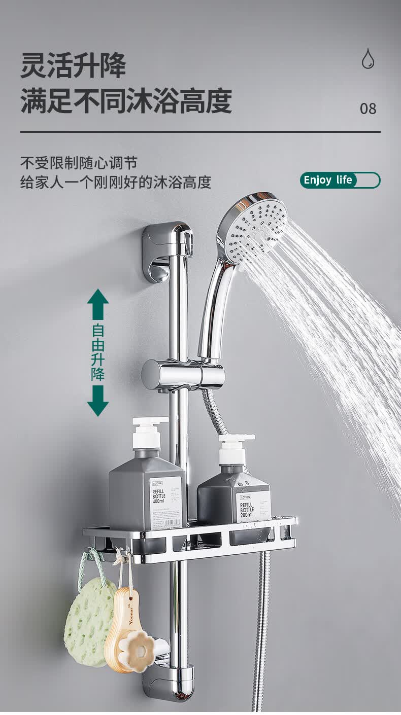 卫生间全铜冷热混水阀热水淋浴龙头花洒家用洗澡沐浴冷热水龙头大圆形