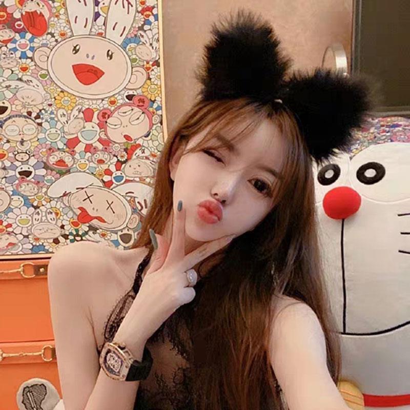 sm眼罩丝带道具 男女夫妻房事情趣韩国可爱蕾丝猫耳朵发箍女网红洗脸