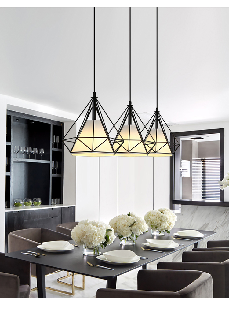 餐厅吊灯三头创意个性工业风吧台卧室餐厅灯简约现代过道餐吊灯具128