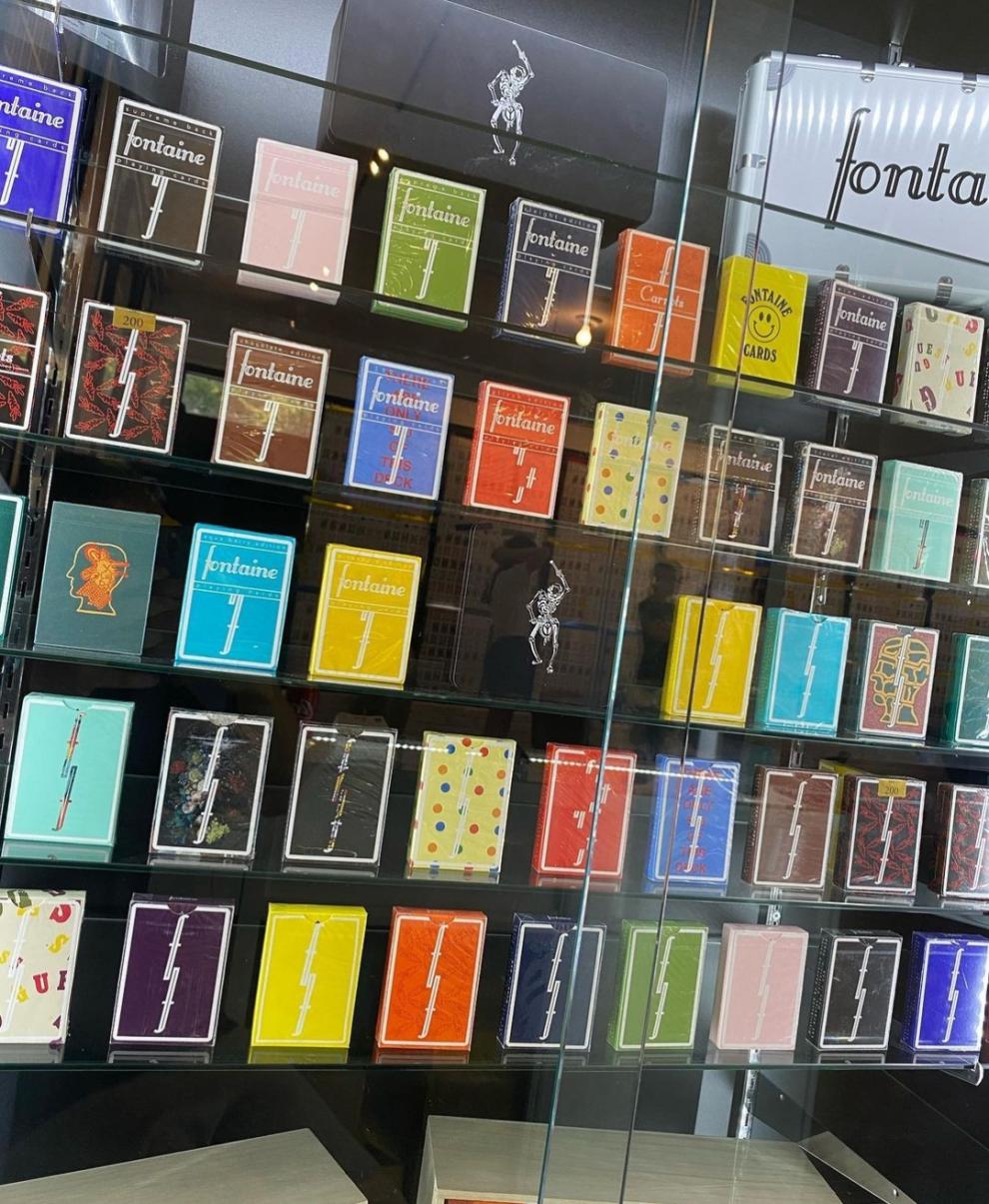 fontaine方丹扑克皮皮纸牌 方丹纯色 fontaine 黑方丹蓝粉 花切扑克