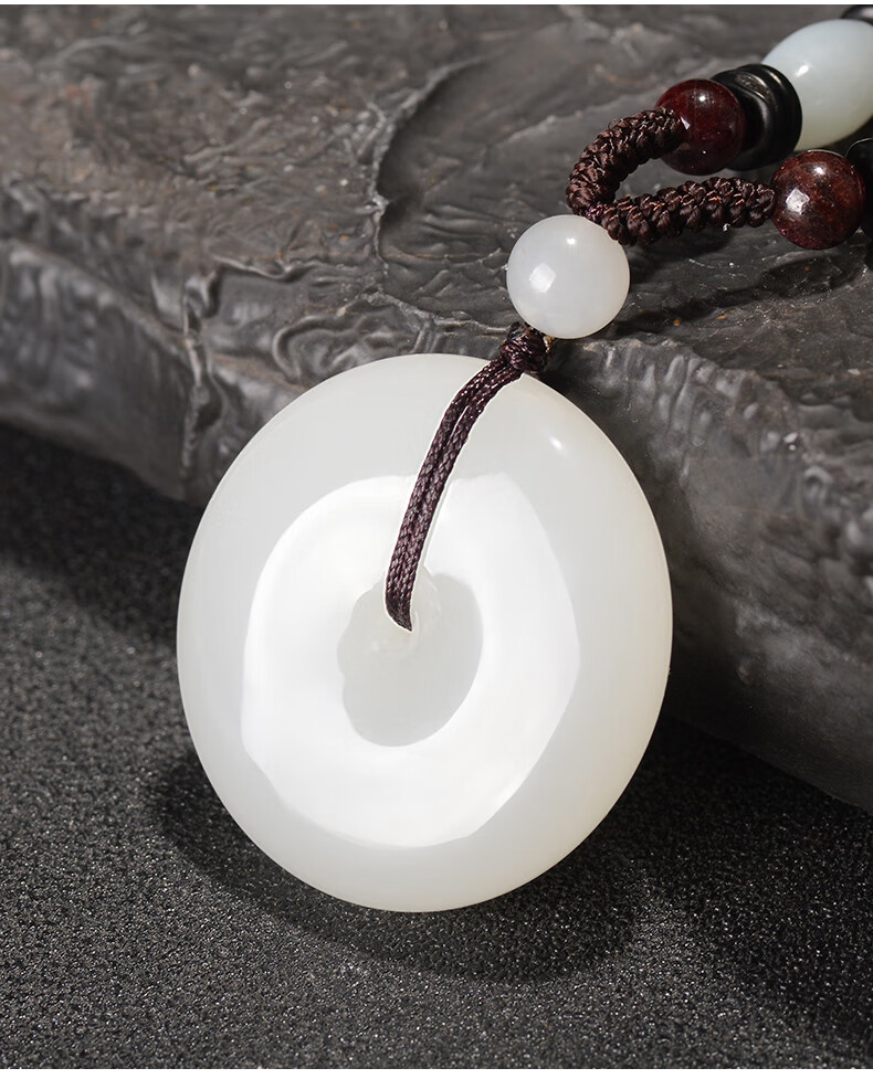 玉平安扣吊坠款宝宝款玉佩挂件男士玉石玉坠定制款羊脂玉平安扣57g