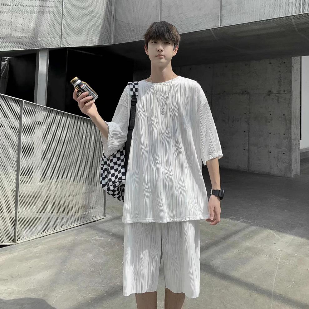 t恤男装青年夏天一套衣服男生潮人夏日两件套装潮流搭配男款学生短裤