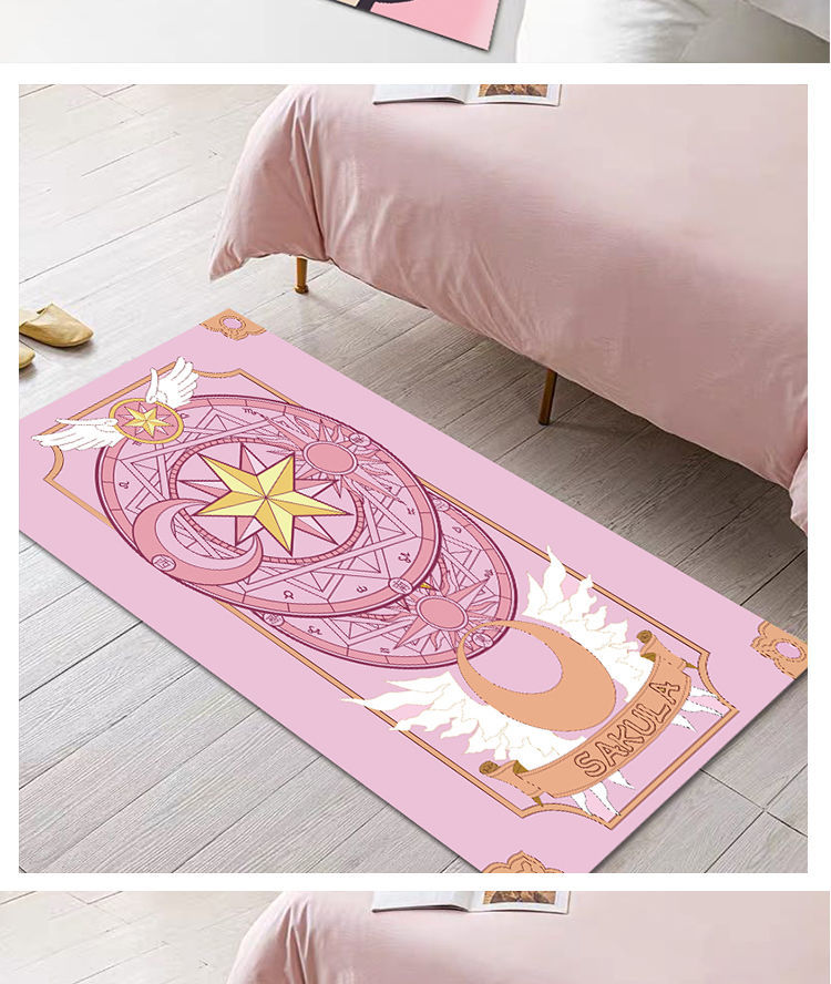 ins粉色少女心地毯卧室可爱满铺床边毯简约卡通耐脏可定制牛油果100