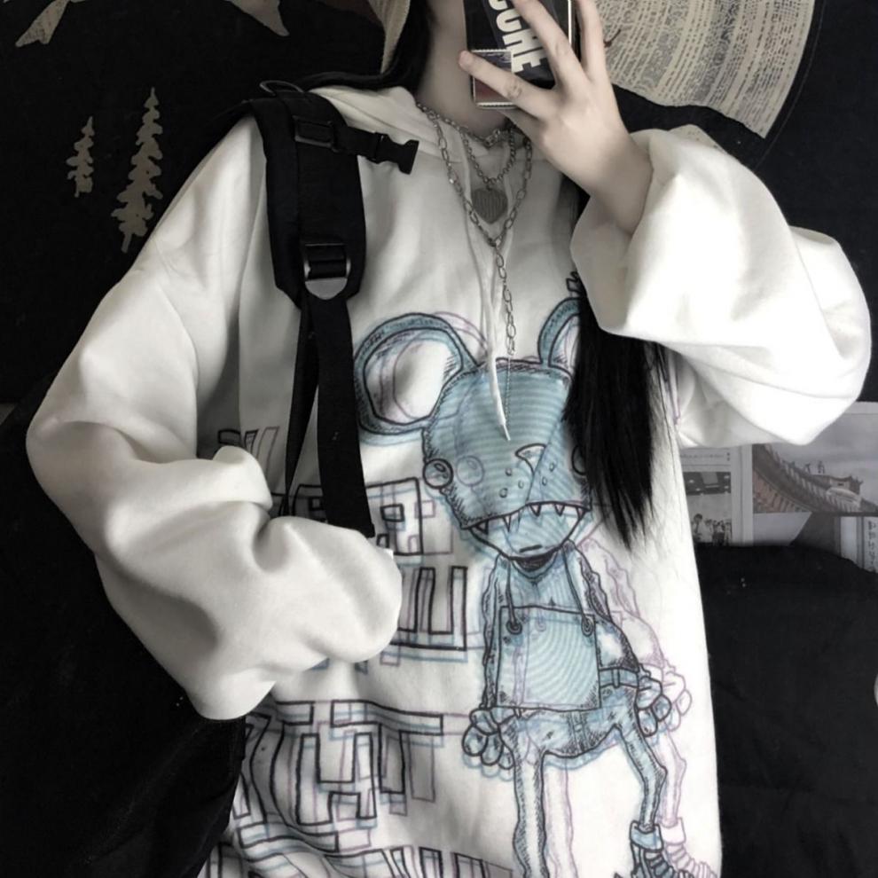 卫衣女秋季新款ins卫衣女学生韩版宽松连帽百搭加绒加厚bf原宿风ins潮