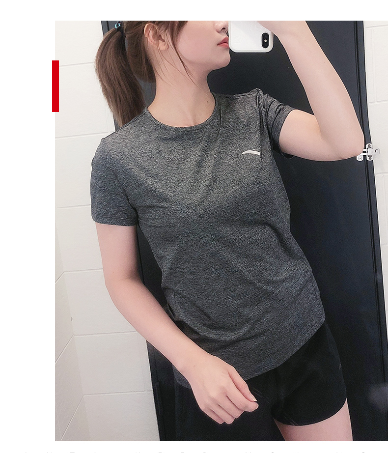 安踏短袖t恤女2021季季新款官网旗舰运动短装宽松透气上衣短款t好气色