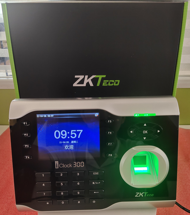 Zk Iclock300指纹考勤机高速带网络U盘可定刷卡英文广域网OLOEY Iclock300定制英文ID刷卡