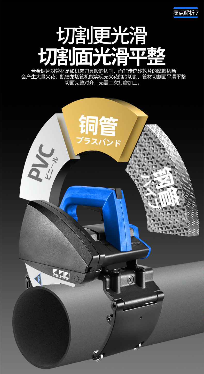 圆管切割神器凯德·龙切管机不锈钢管道圆管铁钢管切割神器电动割管机