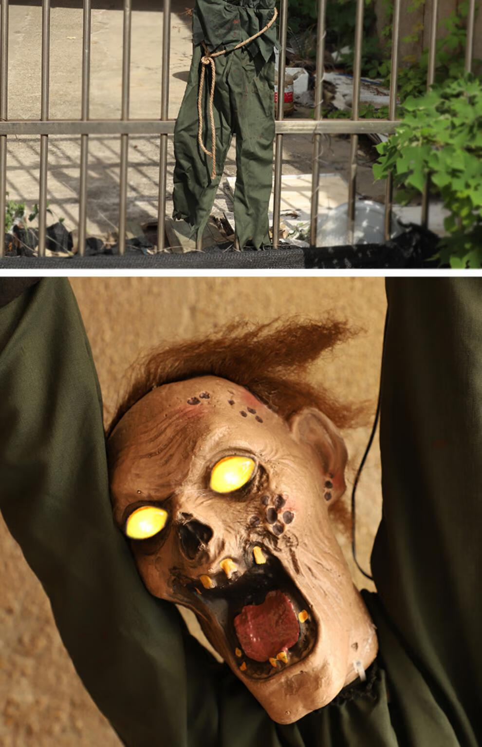 恐1怖娃娃 万圣节装饰南瓜吊鬼女鬼玩偶电动感应密室鬼酒吧鬼屋道具