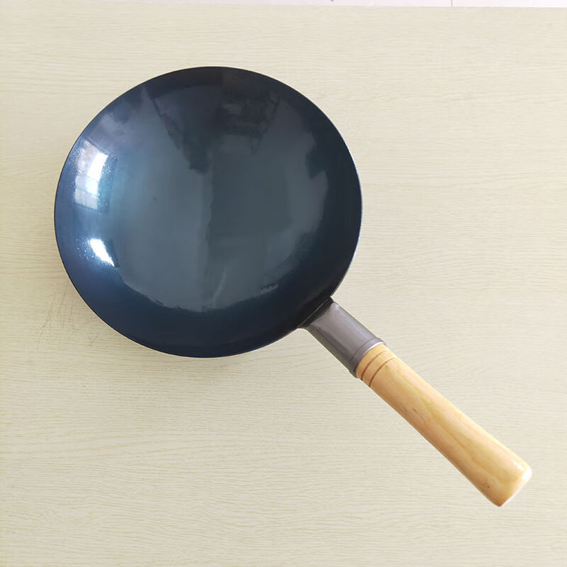 儿童辅食锅小号圆底炒菜锅煎蛋热油迷你小铁锅无涂层熟铁锅宝宝20厘米