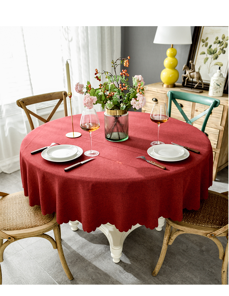 餐厅酒店台布感餐桌布沙黄色圆桌布260cm适合直径200cm以内圆桌使用
