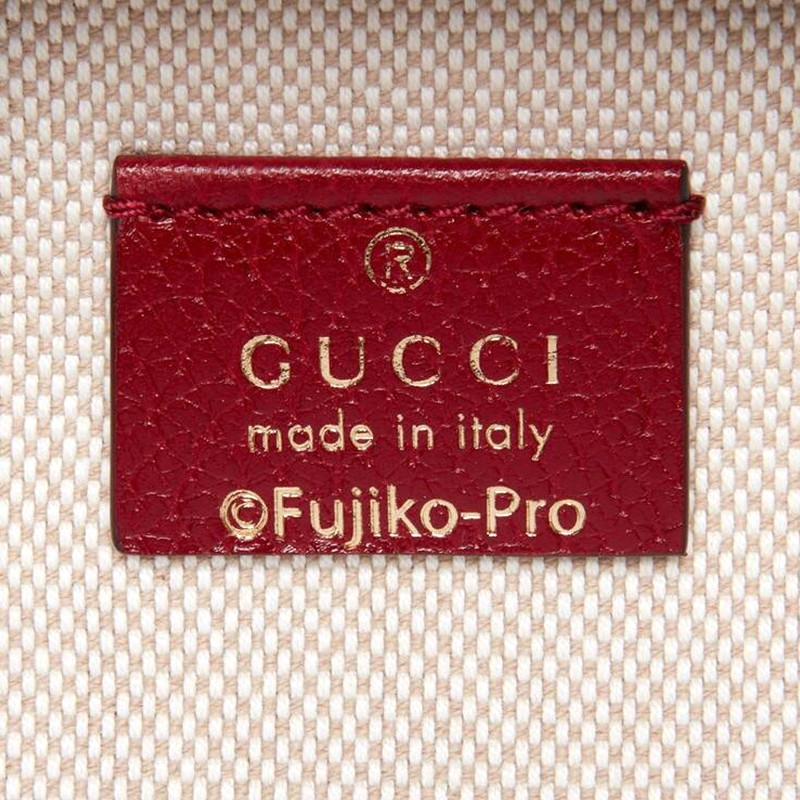 gucci/古驰联名系列迷你水桶包帆布印花抽绳水桶包15.5*17*4.