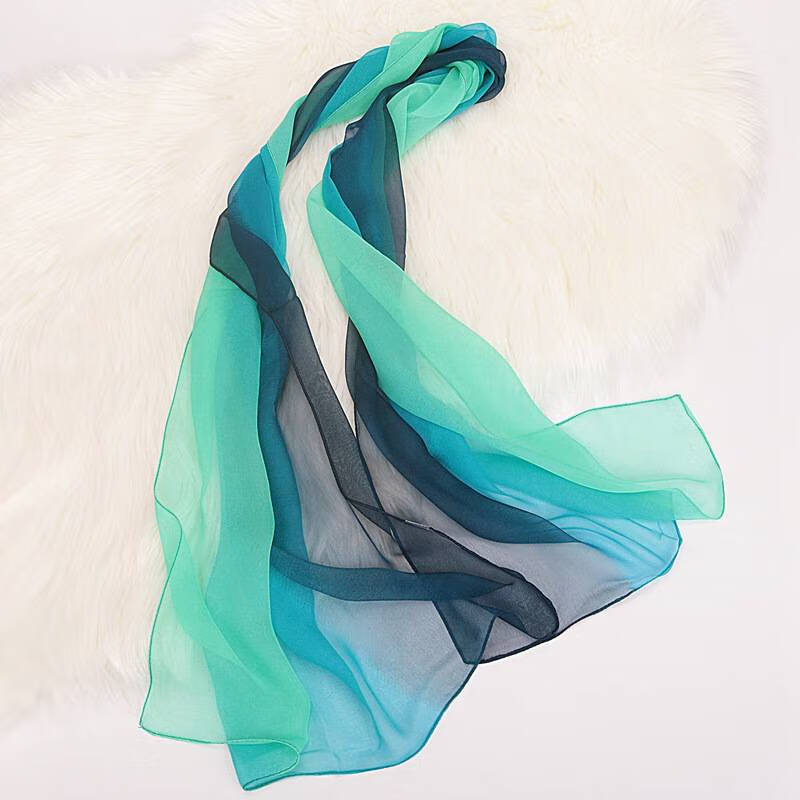 形体礼仪渐变丝巾女培训走秀表演纱巾乔其纱围巾练功舞蹈丝巾 渐变