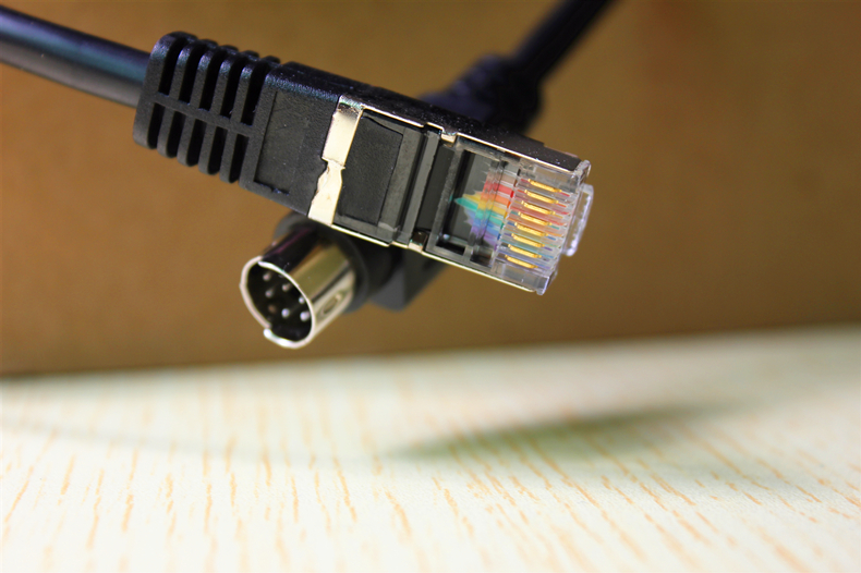 适用于科达视频会议摄像头控制线visca圆口8芯md8针转rj45连接线2m15m