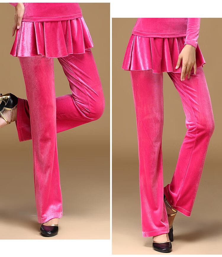 新品广场舞服装女广场舞服装裙裤金丝绒长裤跳舞裤子拉丁练功舞蹈裤