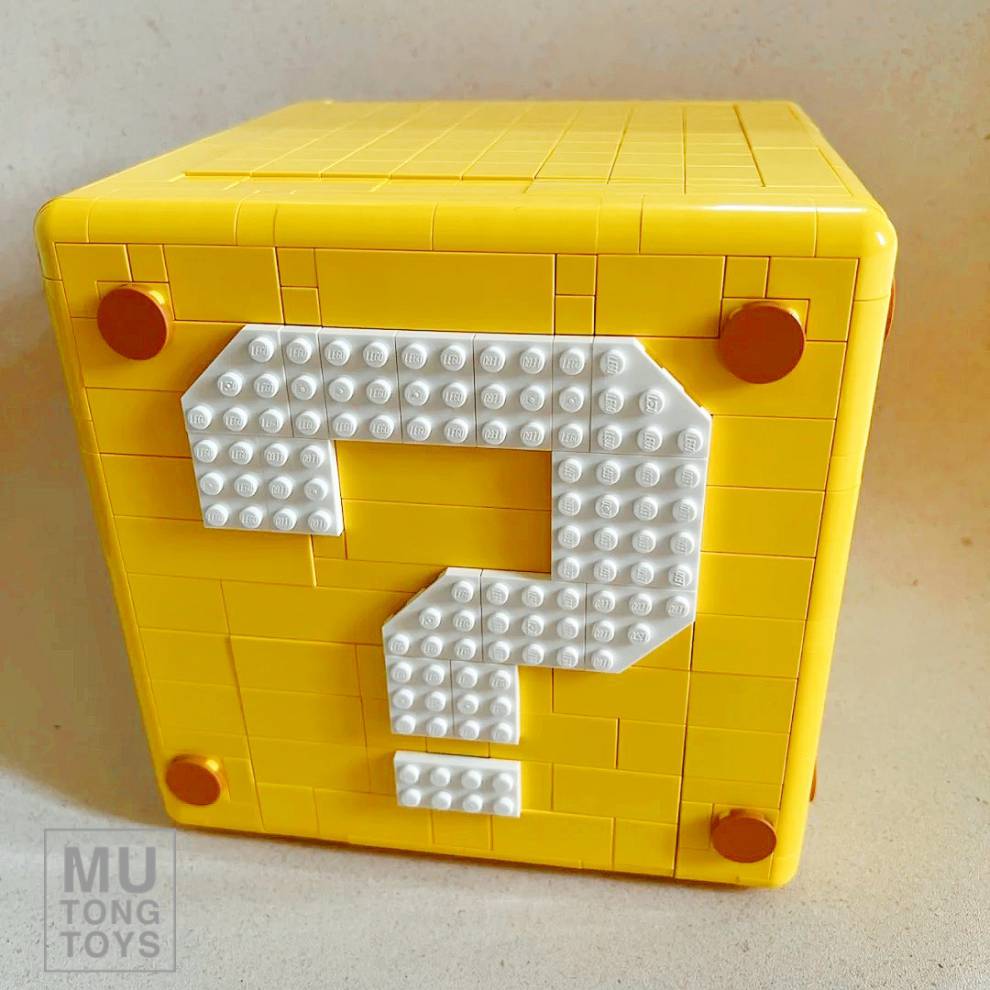 马里奥问号箱超级玛丽问号箱71395马里奥64任天堂游戏盒子男拼装积木