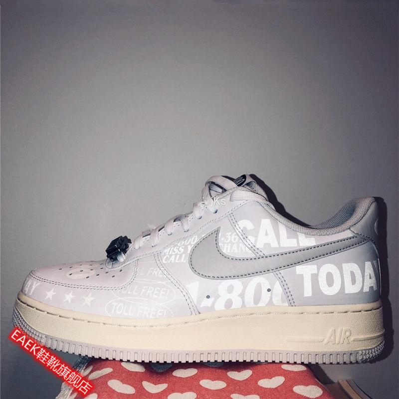 eaek官方旗舰店af1空军一号白灰3m反光1800低帮板鞋男百搭男女情侣