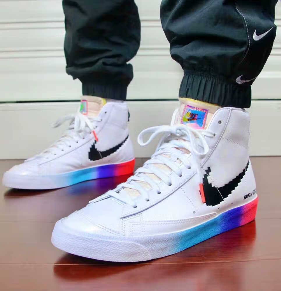 莆田纯原开拓者aj电玩像素正版夜光鞋秋冬季男女情侣高帮休闲板鞋电玩