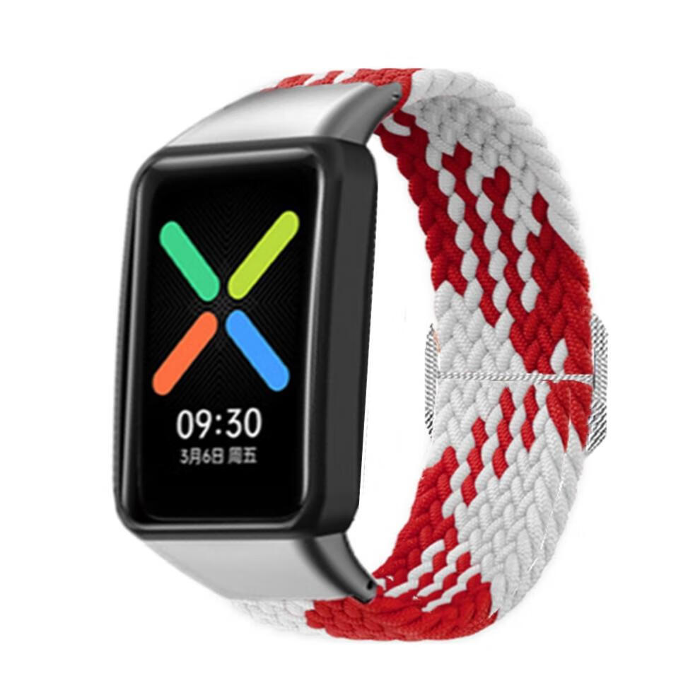 oppowatchfree表带适用oppo watch free尼龙编织划扣腕带智能手珠佩丽