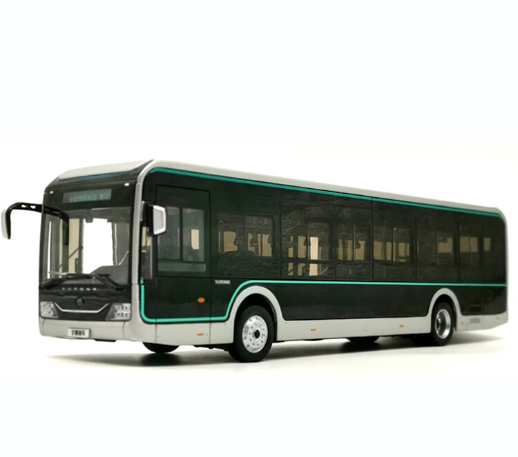 142宇通客车模型u12黑金刚上海纯电动新能源公交巴士合金车模宇通u12