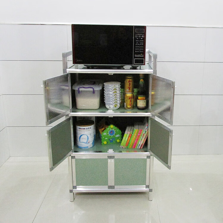 芸婷菜柜储物铝合金厨房橱煤气灶台阳台菜碗茶水餐边子定制一层双门浅