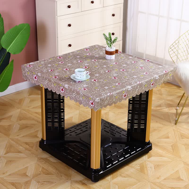 新款烤火罩电炉套罩80x80正方形桌面防水皮罩电暖桌子烤火被桌布黑